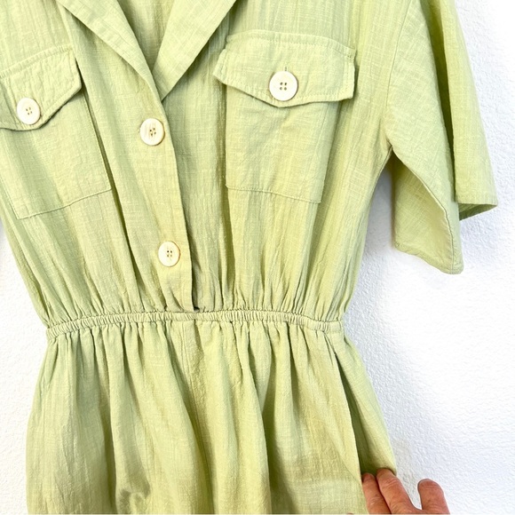 Princess Polly Gauzey Light Lime Green Cotton Shorts Playsuit Romper Size 4 - Picture 8 of 14